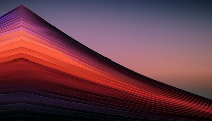 기본 선 위에 덧그려진 색상층, 각 층이 상승 곡선을 따라 점점 더 진해지는 디자인