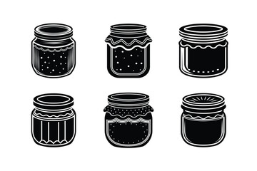 black and white jars
