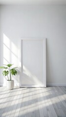 Fototapeta premium Modern living room interior background, wall mockup, 3d render