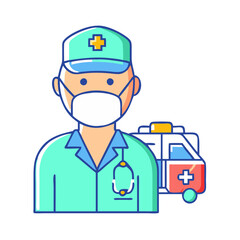 paramedic icon, paramedic vector illustration-simple illustration of paramedic, perfect for paramedic logos and icons