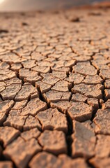 Obraz premium Close-up of cracked, dry earth.