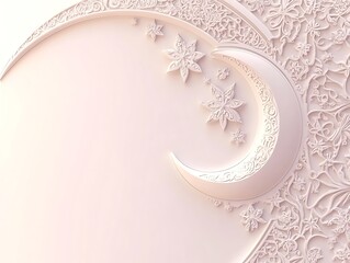 Ornate Crescent Moon Floral Design Background