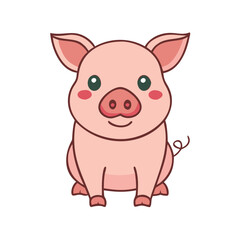 pig icon, pig vector illustration-simple illustration of pig, perfect for pig logos and icons