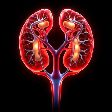 recommend clip art: Human kidney medical diagram 3d illustration
