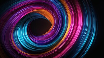 Colorful Abstract Swirl with Flowing Vibrant Curves and Light Effects