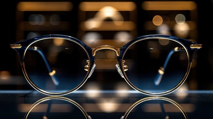 Elegance in Optics: Gold-rimmed Round Eyeglasses