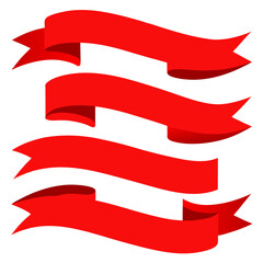 Obraz premium red ribbons set