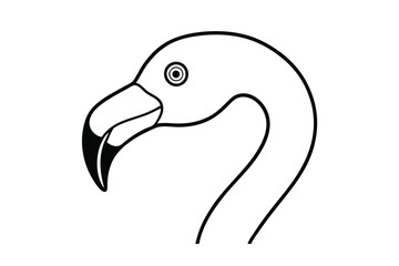 illustration of a flamingo head