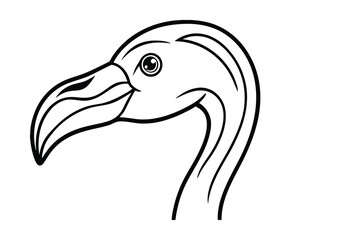 illustration of a flamingo head
