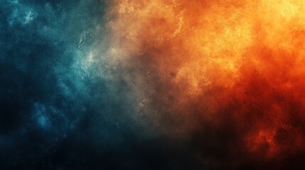 Abstract representation of vibrant blue and orange smoke swirling together, creating a dynamic atmosphere