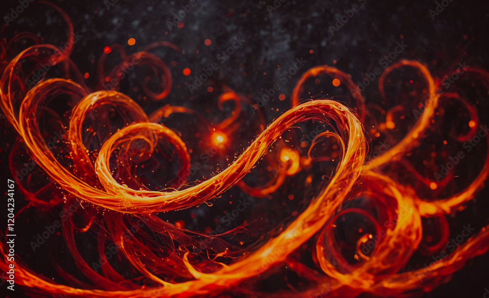 Aufkleber a fiery, swirling pattern of red and orange flames. the flames are so large that they almost seem to