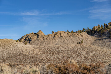 Volcanic cone / rhyolite lava dome. Mono-Inyo Craters, California, Mono County