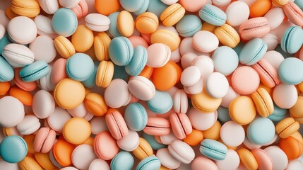 Colorful Macarons Background