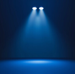 Blue Gradient Background for Studio Product Display, Dark Blue Backdrop Wall Scene with Soft Lighting and Commercial Vector Illustration for Photography and Design Projects
