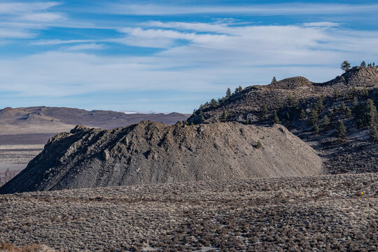 Volcanic cone / rhyolite lava dome. Mono-Inyo Craters, California, Mono County