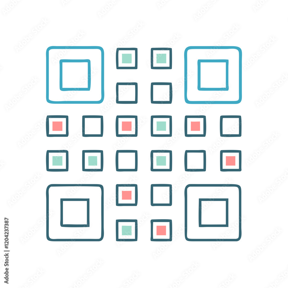 Poster qr code icon, qr code vector illustration-simple illustration of qr code, perfect for qr code logos 
