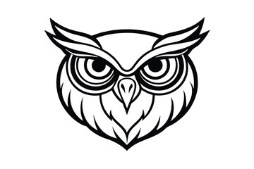 Fototapeta premium owl head on white background