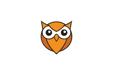 owl head on white background