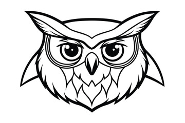 owl head on white background