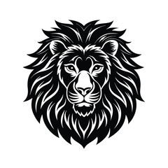 Stunning Lion Head Silhouette Vector Art - Black Lion Head Design Illustration