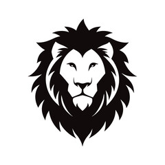 Stunning Lion Head Silhouette Vector Art - Black Lion Head Design Illustration