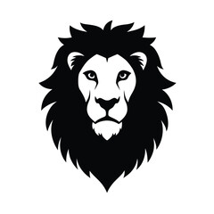 Stunning Lion Head Silhouette Vector Art - Black Lion Head Design Illustration