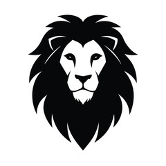 Stunning Lion Head Silhouette Vector Art - Black Lion Head Design Illustration