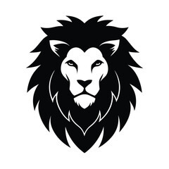 Stunning Lion Head Silhouette Vector Art - Black Lion Head Design Illustration