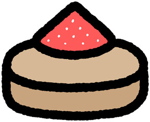 딸기 머핀 딸기 케이크 딸기 초콜릿 아이콘 데코레이션 일러스트