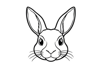 rabbit head isolated on white