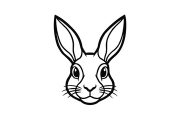 rabbit head isolated on white