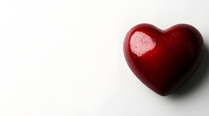 Fototapeta premium A vibrant red heart in the top right corner, paired with minimalist Valentine’s Day