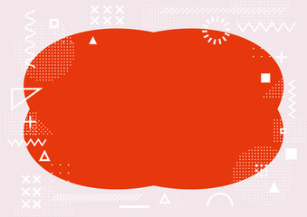 テキストスペースのある赤色の幾何学的な背景フレーム素材