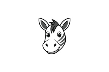 donkey head  isolated on white