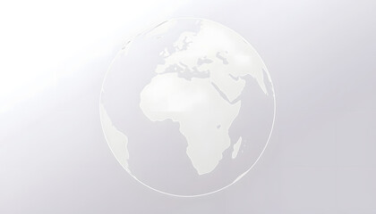 Fototapeta premium continuous line drawing globe - PNG image with transparent background, with white tones