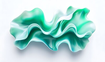 Abstract green and white fluid wave.