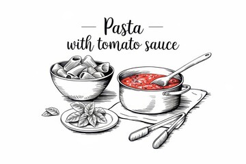 Delicious Pasta Dish with Tomato Sauce and Basil