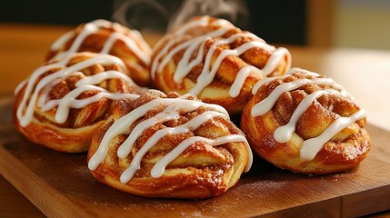 Fototapeta premium Sweet Cinnamon Rolls with Icing