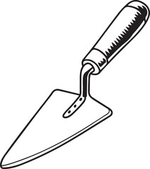 Trowel Rustic Tool for Gardening, Silhouette vector art illustration