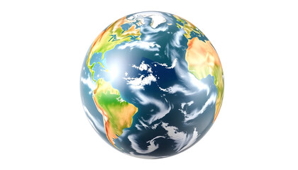 Set of 3D globe showing earth with all continents, isolated on white background