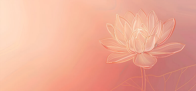 Fototapeta Piękny stylizowany kwiat na pomarańczowym tle