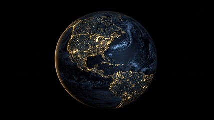 A digitally rendered Earth globe with glowing lines connecting points of light.