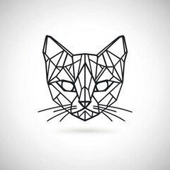 Abstract geometric cat head graphic design