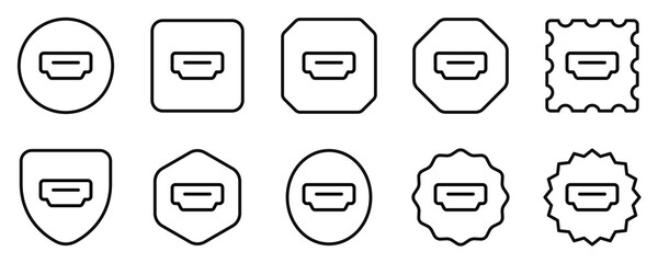 Editable vector hdmi cable port icon. Part of a big icon set family. Perfect for web and app interfaces, presentations, infographics, etc