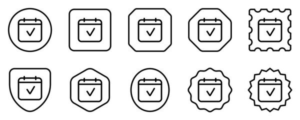 Editable vector check calendar event icon. Part of a big icon set family. Perfect for web and app interfaces, presentations, infographics, etc