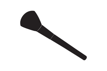 Make up brush silhouette on white background.