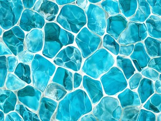 Abstract turquoise mosaic water texture