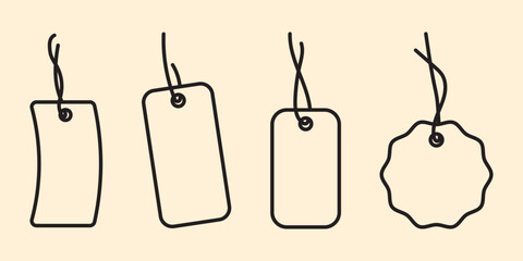 Set of discount coupon or shopping tag. Label with percentage, discount offer tag symbol. Black friday discount, sale label. Sale price tag with discount offer. Vector. 