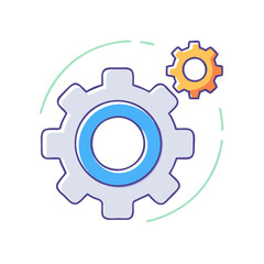 settings gear icon, settings gear vector illustration-simple illustration of settings gear, perfect for settings gear logos and icons