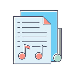 sheet music icon, sheet music vector illustration-simple illustration of sheet music, perfect for sheet music logos and icons